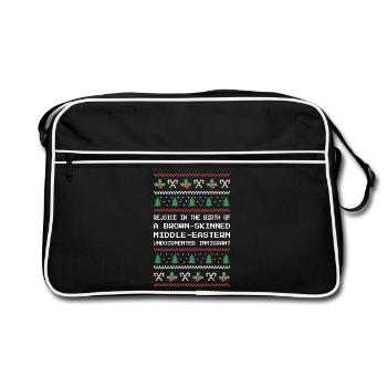 Christmas - Jesus Middle-Eastern Immigrant I - Retro Bag - black/white - Front