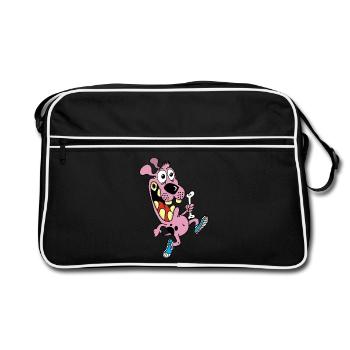 Relay race for a pink dog - Retro Bag - black/white - Front