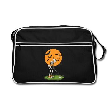 Golf en skeleton au clair de lune - Sac Retro - noir/blanc - Devant