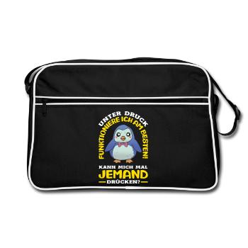 Je fonctionne mieux sous pression - Sac Retro - noir/blanc - Devant