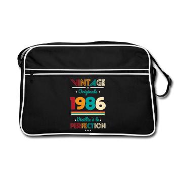 1986 – Vintage – Aged to perfection - Retro Bag - black/white - Front
