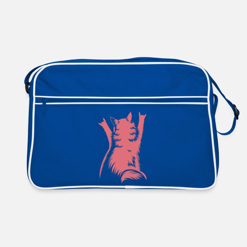 Rock Cat Back View – Devil Horns Retro Bag