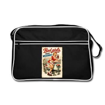 Pin-Up Bad Girls Drink Milkshakes: 50s Diner Style - Retro Bag - black/white - Front