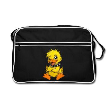 Canard mignon et audacieux - Sac Retro - noir/blanc - Devant