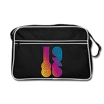 86 Eight Six 1986 - Retro Tasche - Schwarz/Weiß - Vorne