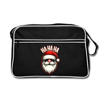 Santa Laugh HAHA Design - Retro Bag - black/white - Front