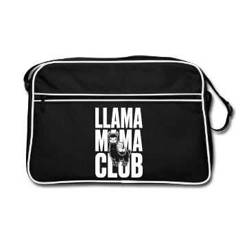 Club Lama Mama avec bébé lama - Sac Retro - noir/blanc - Devant
