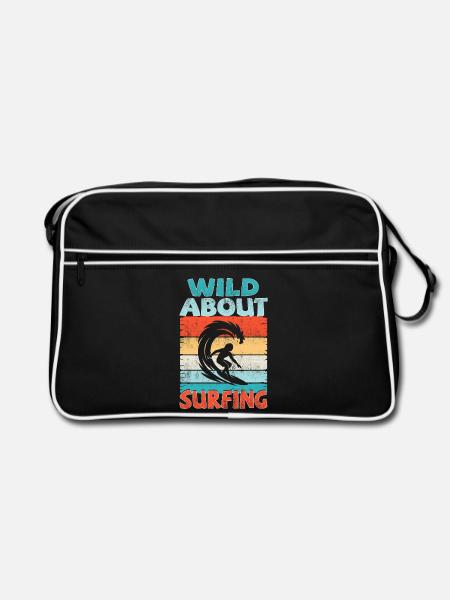 Wild about Surfing - Retro Tasche - Schwarz/Weiß