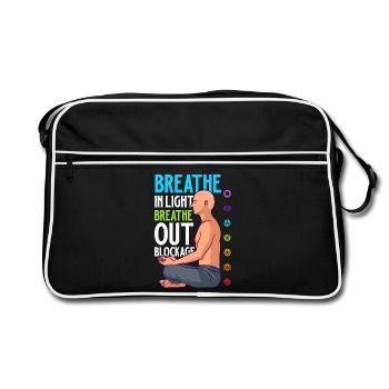 Chakra Atmung - Blockaden lösen - Retro Tasche - Schwarz/Weiß - Vorne