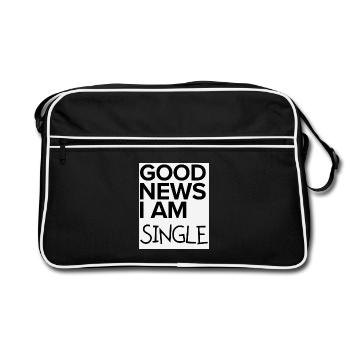 Single Good News - Retro Tasche - Schwarz/Weiß - Vorne