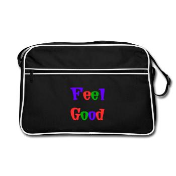 POSITIF. GOOD. HAPPY. FREE. LIBERTE. BIEN-ÊTRE - Sac Retro - noir/blanc - Devant