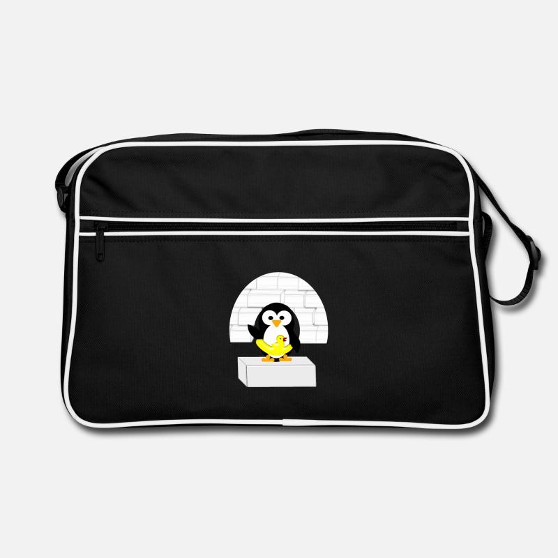Pinguin - Retro Tasche - Schwarz/Weiß