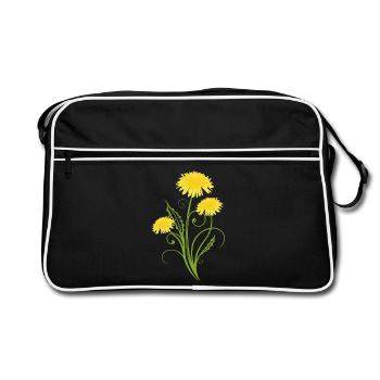 Realistic dandelion, dandelion, dandelion - Retro Bag - black/white - Front