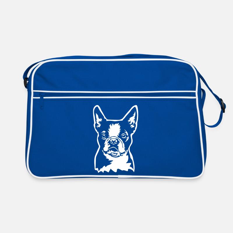 Boston Terrier Kopf "Black Edition" Retro Tasche