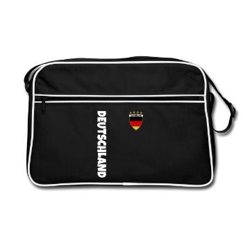 Fußball Deutschland EM 2024 Meister - Retro Tasche - Schwarz/Weiß - Vorne