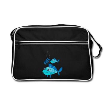 Poissons bleus en liberté - Sac Retro - noir/blanc - Devant