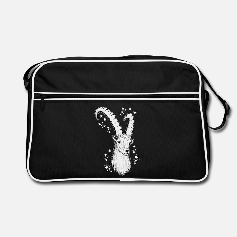 Steinbock Sternzeichen Astrologie - Retro Tasche - Schwarz/Weiß