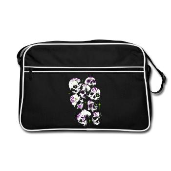 Skulls Skull Halloween Sugar Skulls - Retro Bag - black/white - Front