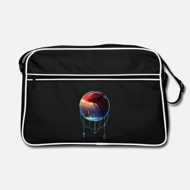 Méduse géniale avec petite sirène Sac Retro