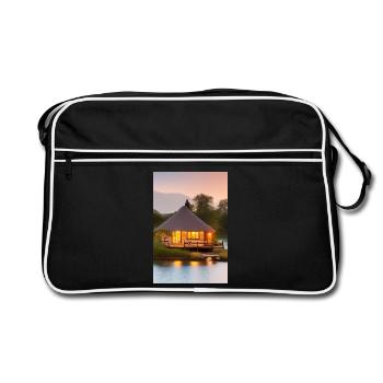 Charming lakeside cabin - Retro Bag - black/white - Front