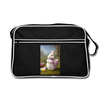 Lapin de Pâques avec œufs de Pâques - Sac Retro - noir/blanc - Devant