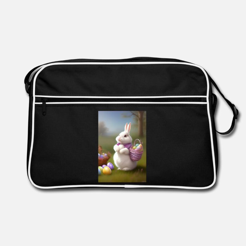 Lapin de Pâques avec œufs de Pâques Sac Retro