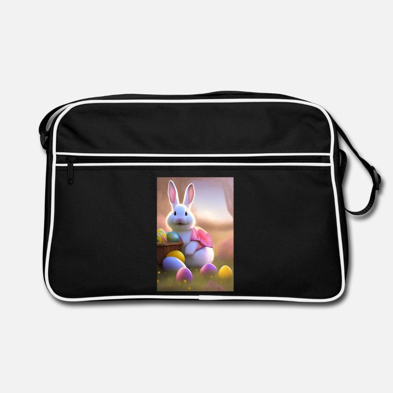 Lapin de Pâques avec œufs de Pâques Sac Retro