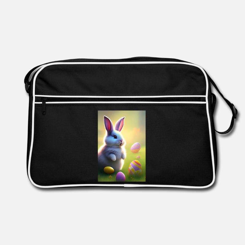 Lapin de Pâques avec œufs de Pâques Sac Retro