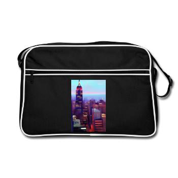 Horizon de la ville de New York - Sac Retro - noir/blanc - Devant