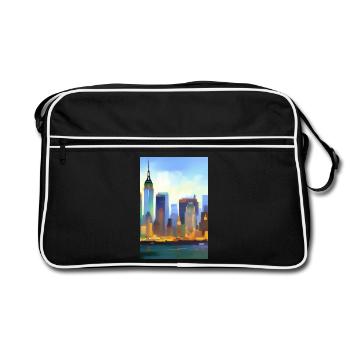 Horizon de la ville de New York - Sac Retro - noir/blanc - Devant