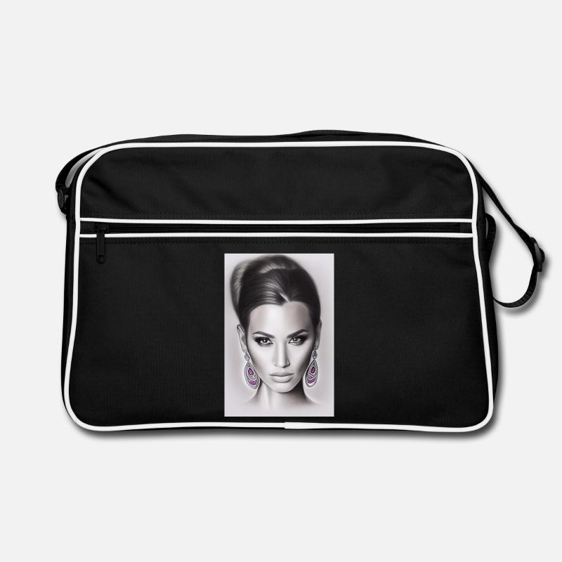 Frau mit Ohrring Retro Tasche