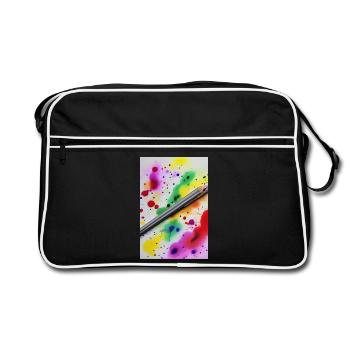 Splashes of paint - Retro Bag - black/white - Front
