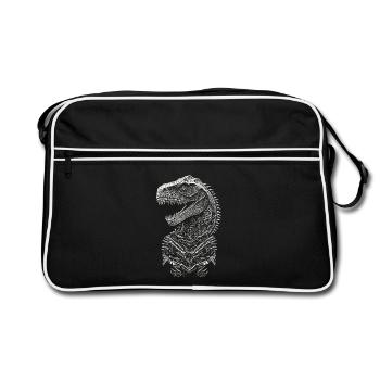 Portrait of a T-Rex Dinosaur - Retro Bag - black/white - Front