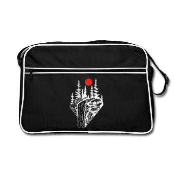 The white waterfall and the red sun - Retro Bag - black/white - Front