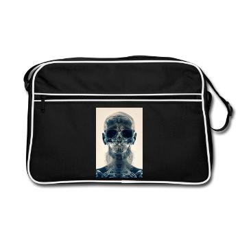 crâne de hipster aux rayons X - Sac Retro - noir/blanc - Devant