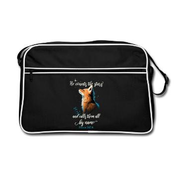 Bibelvers Christlich Religiöses Motiv - Retro Tasche - Schwarz/Weiß - Vorne