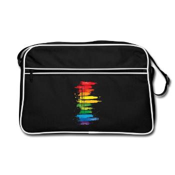 Subtle and Cool Dripping Pride Flag Rainbow Design - Retro Bag - black/white - Front