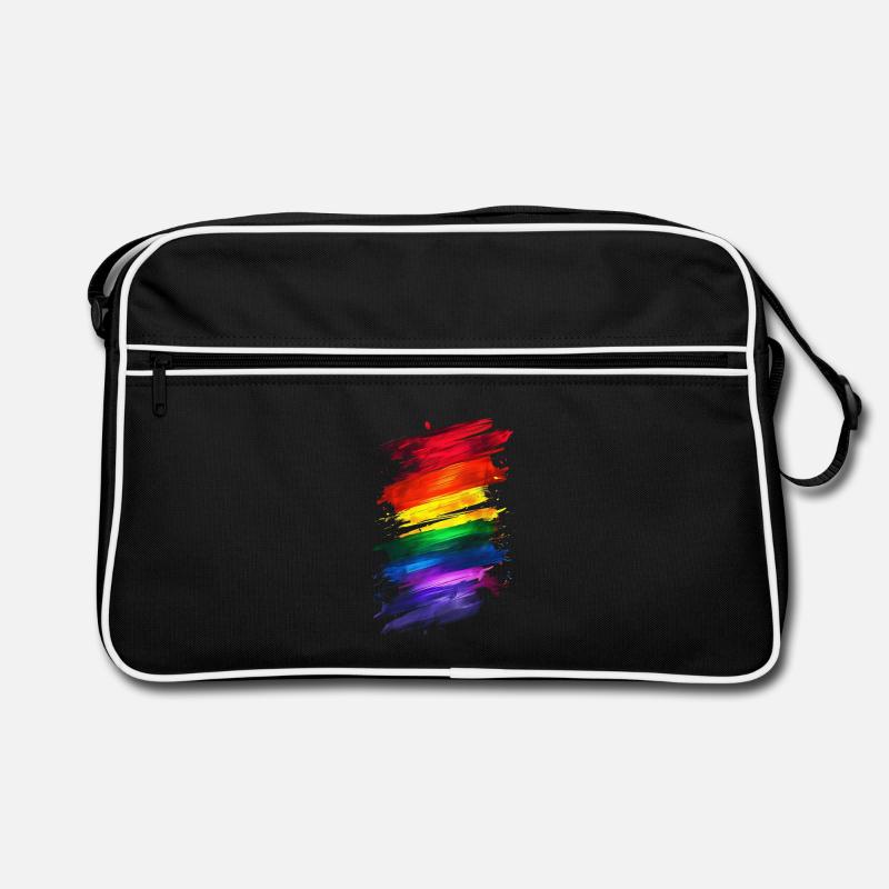 Abstraktes Rainbow Pride Design - Lebendige Kunst Retro Tasche