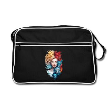 Œil de Danion et cheveux étoilés - Sac Retro - noir/blanc - Devant