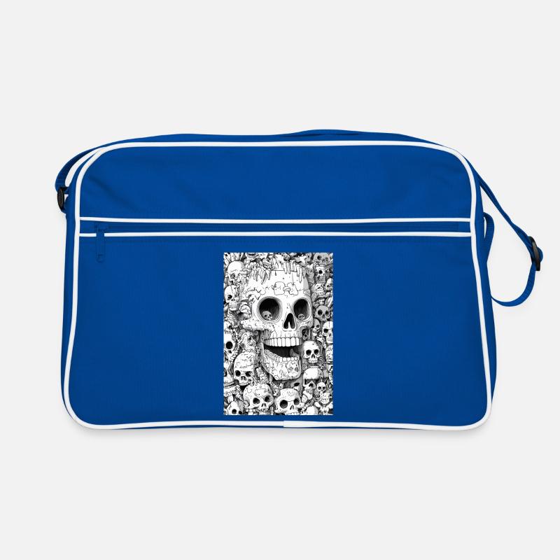 Skeleton shell in black and white Retro Bag
