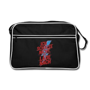 Je ne me déplace pas, je recharge - Sac Retro - noir/blanc - Devant