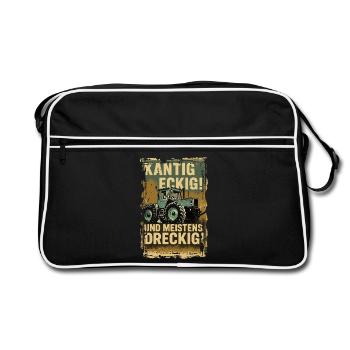 MB Trac - Retro Tasche - Schwarz/Weiß - Vorne