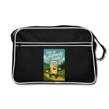Loss de Schorle Laafe - Retro Tasche - Schwarz/Weiß - Vorne