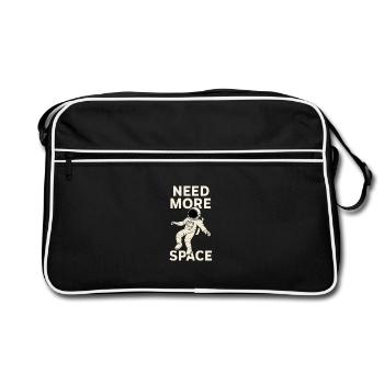 Astronaut Need More Space – Weltraum Design - Retro Bag - black/white - Front