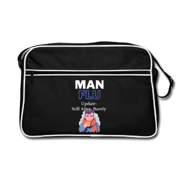 Homme grippe survie citation T-Shirt - Sac Retro - noir/blanc - Devant