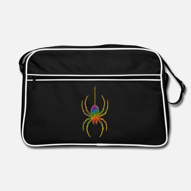 Rainbow glitter spider motif Retro Bag