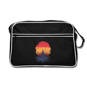 Sonnenuntergang Meditation - Retro Tasche - Schwarz/Weiß - Vorne