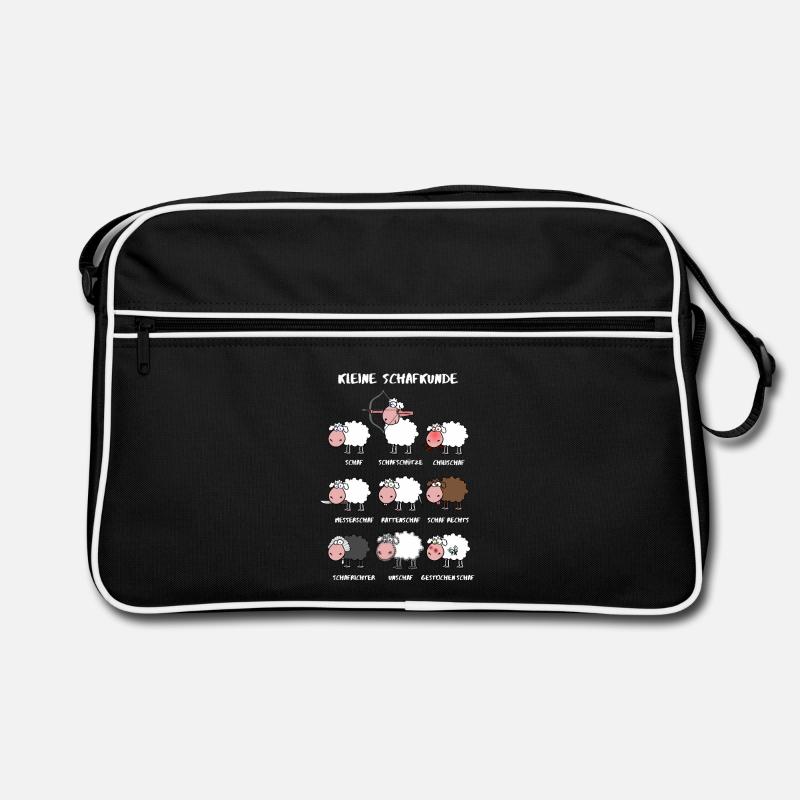 Kleine Schafkunde - Retro Tasche - Schwarz/Weiß