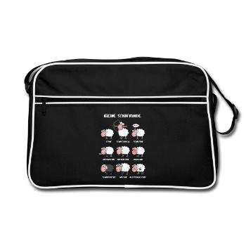 A little sheep knowledge - Retro Bag - black/white - Front