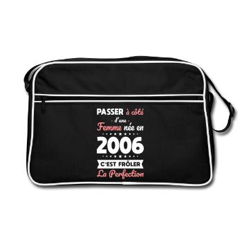 Geboren 2006 – Naht der Perfektion näher - Retro Tasche - Schwarz/Weiß - Vorne